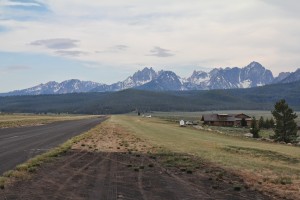 Stanley airport: half paved, half dirt runway