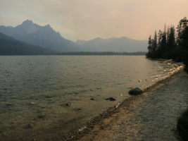 Stanley Lake, where we spent the night, while hoping the fire would be contained. Smokey!