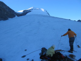 roping up for glacier travel