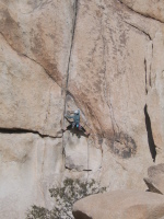 Climber on Double Cross, Joshua Tree