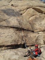 Wen and Karen on Bird on a Wire (65 meter pitch to the cave)