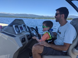 Bodie really wanted to drive the boat! Talked about it for weeks after :)