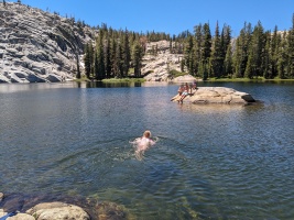 Hiking is cool, especially when there are sweet lakes to jump into!