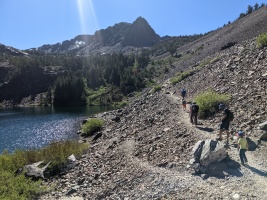 Hiking up in the evening