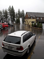 Sunday morning, Tahoe City: it's dumping H2O. It's all about the temperature!