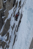 Nearing the crux on Spiral Staircase