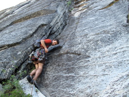 About to start up Psychadelic Tree, one of the best 5.9's at the Leap