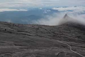Descending the huge slabs of Mt Kinabalu