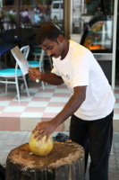 Preparing coconut