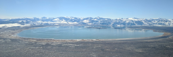 Epic views while flying east of Mono Lake