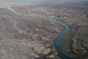 The Colorado river, which is also the border of Arizona and California