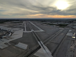 The complex grid of runways at Yuma, AZ (KNYL). We landed 35 (12 knot wind from the north)