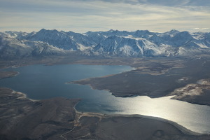Crowley lake and the mountains to the west