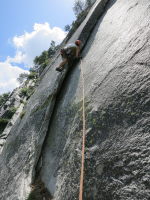 Starting up Apron Jam, a slick and somewhat awkward 5.9 - a necessary evil for Mr Natural