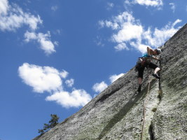 Melissa leading the third pitch of Aqua Knobby