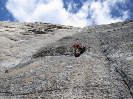 The 5.9 traverse pitch, easier than it looks