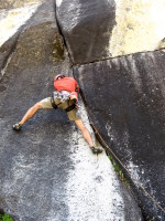 Trying to find footholds while enduring painful finger locks