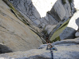 Rappelling down the Sorcerer/Charlatan notch