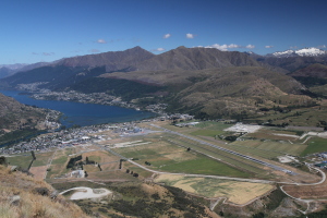 Queenstown airport and town