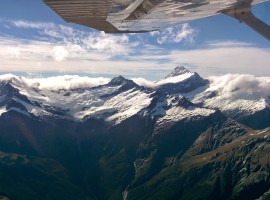 Flying up to Mt Aspiring