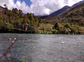 Crazy suspension bridge... at Cedar Flat