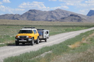 Dow's FJ pulling his trailer - we are both spoiled to the hilt these days