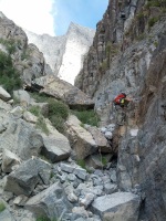 More scrambling down the wash