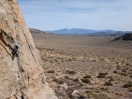 Zoe figuring out the traverse, Granite Basin