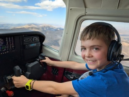 Bodie at the controls