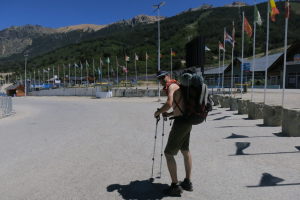 Beginning the hike to Refugio Frey on a very hot afternoon - already wishing it would be over!