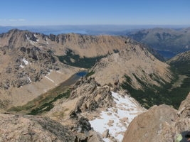 The hut/our tent is next to the little lake on the left. Bariloche far in the background