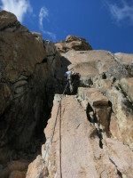 Starting up some climb on Aguja Frey (right by camp) on our last day