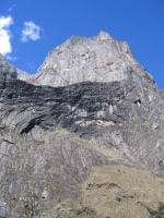 driving up towards the Paron Valley, big granite walls