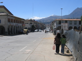 the main street in Huaraz