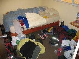Packing in my room.