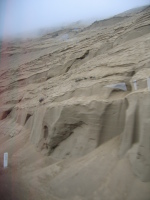 sand slopes next to the road
