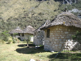 stone houses in the meadow