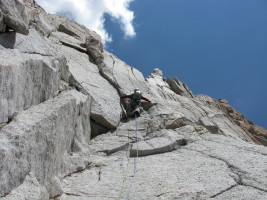 Michal on the last short pitch before the top
