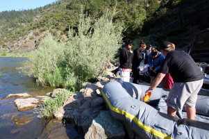 Inflating the boats