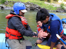 Geo thought he dislocated his thumb after slipping on a rock