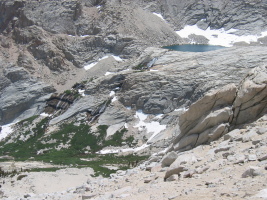 a beautiful lake and granite slabs