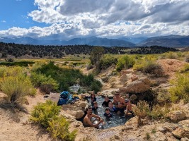 Travertine hot springs in Bridgeport