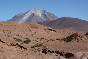 If you look closely, you'll see a flume of smoke from this somewhat active volcano