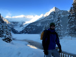 Nayden with Lake Louise behind him