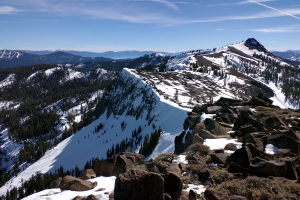 Tinker Knob on the right, with Lake Tahoe in the background!