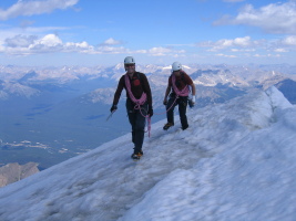 mark and mike nearing the summit