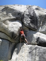Starting up Tideline, amazing 5.11a in Olmstead Canyon