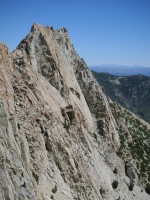 The rock quality on this neighbouring peak isn't nearly as appealing..