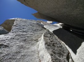 Looking up through the chimney at the end of pitch 3. #throughglass