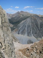 Tioga Pass road seen in the background. Here you can imagine why it is not plowed in winter...